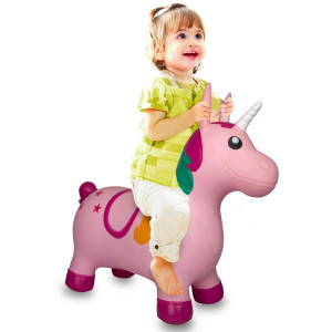 Hüpftier Einhorn bunt mit Pumpe