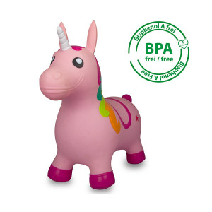 Hüpftier Einhorn bunt mit Pumpe