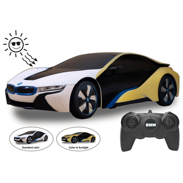 Jamara BMW I8 1:24 weiß/gelb 2,4GHz UV Photochromic Serie