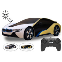 Jamara BMW I8 1:24 weiß/gelb 2,4GHz UV Photochromic Serie