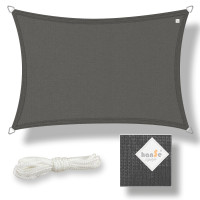 hanSe Sonnensegel HDPE 4x5m konkav wetterfest Schattenspender im Garten Terrasse