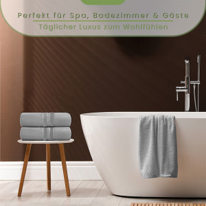 Julido2er Set Duschtuch 70x140cm aus 100% Baumwolle, weich & saugstark