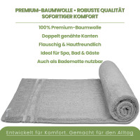 Julido2er Set Duschtuch 70x140cm aus 100% Baumwolle, weich & saugstark