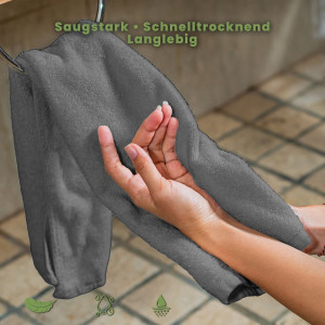 Julido 4er Set Handtücher 50x100 cm aus 100% Baumwolle, weich & saugstark