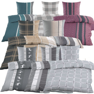 Julido Biber oder Fleece Bettwäsche 135x200cm mit...
