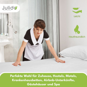 Julido Jersey Spannbettlaken 140–160x200cm Weiss aus 100% Baumwolle atmungsaktiv