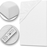 Julido Jersey Spannbettlaken 140–160x200cm Weiss aus 100% Baumwolle atmungsaktiv