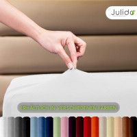 Julido Jersey Spannbettlaken 140–160x200cm Weiss aus 100% Baumwolle atmungsaktiv