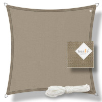 hanSe Sonnensegel 2x2m Taupe HDPE UV-beständig & wetterfest für den Garten