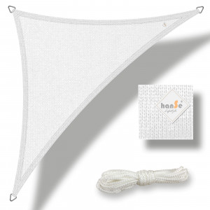 hanSe Sonnensegel 3x3x3m Weiss HDPE UV-beständig & wetterfest für den Garten