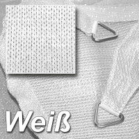 hanSe Sonnensegel 5x5m HDPE Weiß UV-beständig & wetterfest für den Garten