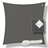 hanSe Sonnensegel 4x4m Graphit HDPE UV-beständig & wetterfest für den Garten