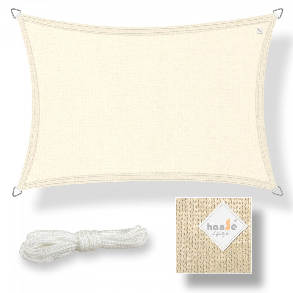 hanSe Sonnensegel 3x4m Creme