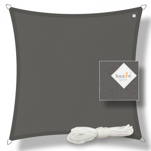 Sonnensegel Polyester 2x2m Graphit
