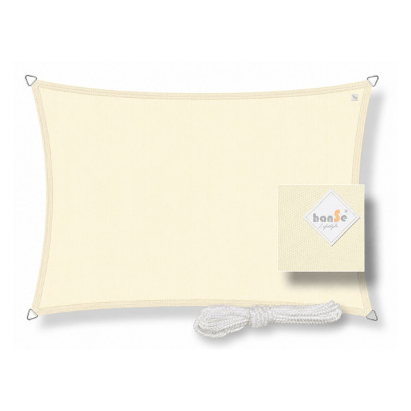 hanSe Sonnensegel 100% Polyester 2x4m Creme UV-beständig wasserabweisend