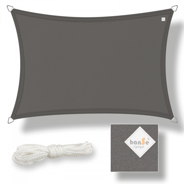 Sonnensegel Polyester 2x4m Graphit