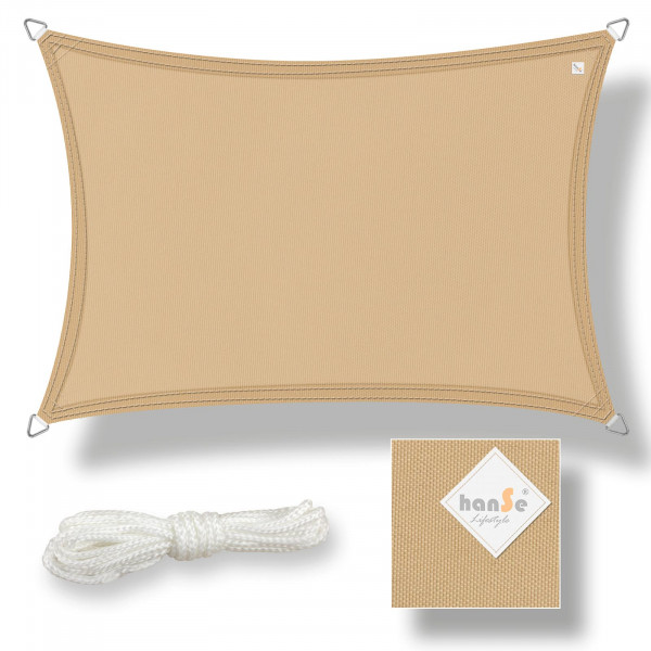 Sonnensegel Polyester 2x4m Sand